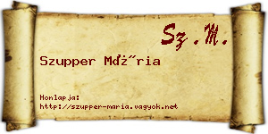 Szupper Mária névjegykártya