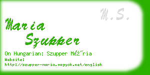 maria szupper business card